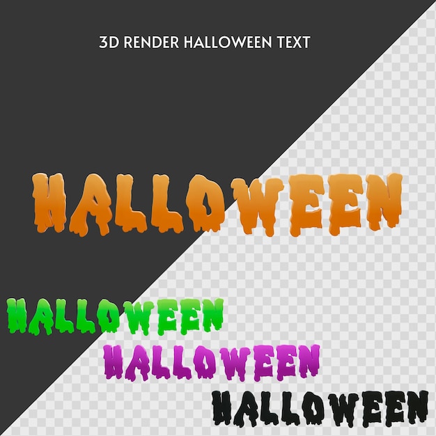 PSD tekst na halloween pakietu 3d