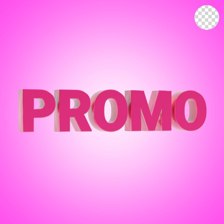 PSD tekst promocyjny zakupów ikona 3d