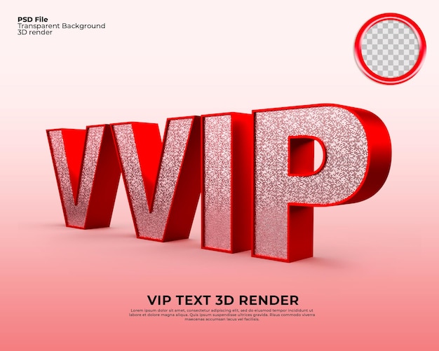 Tekst vvip 3d render goud luxe diamant rode kleur