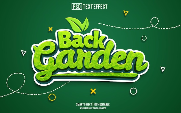 tekst z efektem ogrodowym czcionka edytowalna typografia tekst 3d