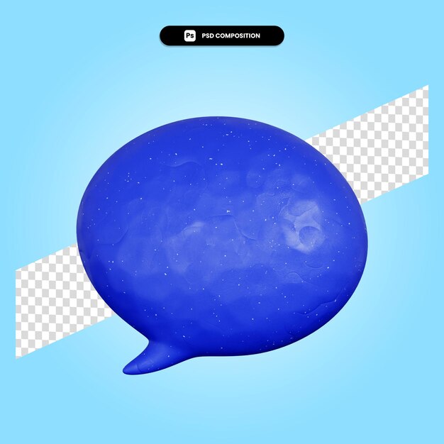 PSD tekstballon 3d render illustratie geïsoleerd