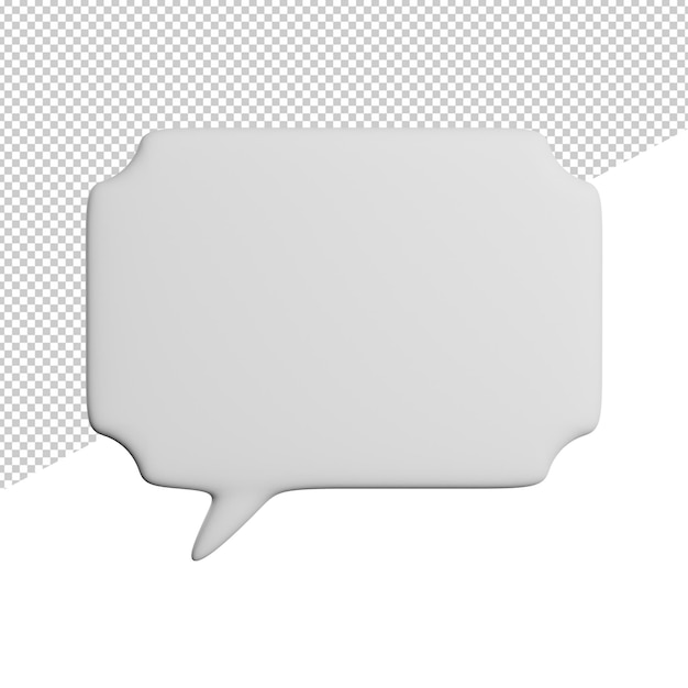 PSD tekstballonnen sjabloon vooraanzicht 3d-rendering pictogram illustratie op transparante achtergrond