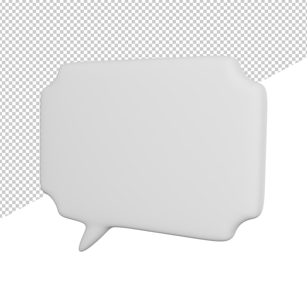 PSD tekstballonnen sjabloon zijaanzicht 3d-rendering pictogram illustratie op transparante achtergrond