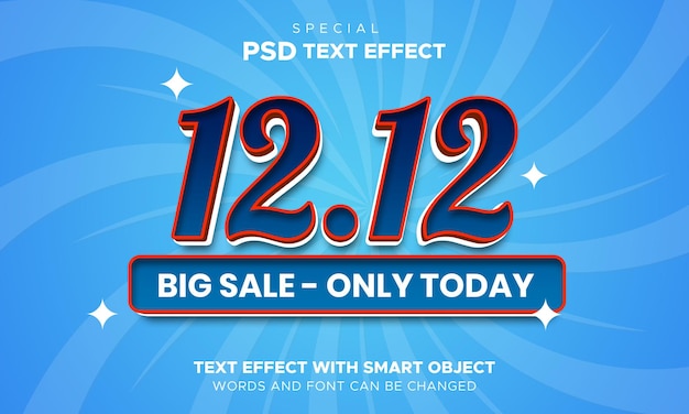 Teksteffect 12.12 verkoopbanner slim object