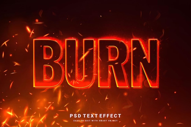 PSD teksteffect branden