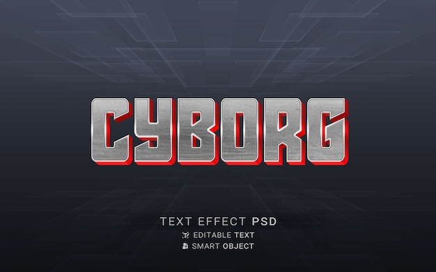 PSD teksteffect cyborg-ontwerp