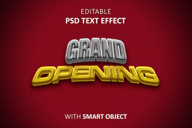 PSD teksteffect feestelijke opening