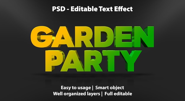 Teksteffect garden party-sjabloon