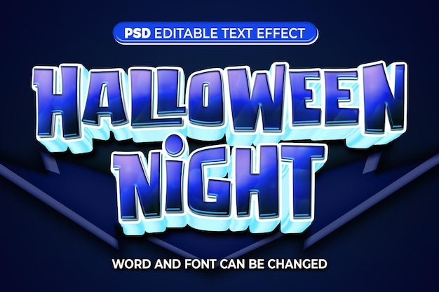 PSD teksteffect halloween-nacht 3d