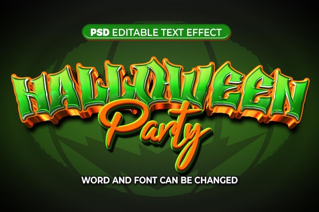 PSD teksteffect halloweenfeest 3d