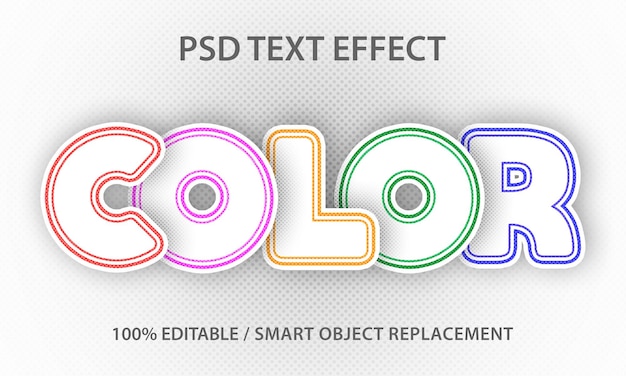 PSD teksteffect kleurpapier premium