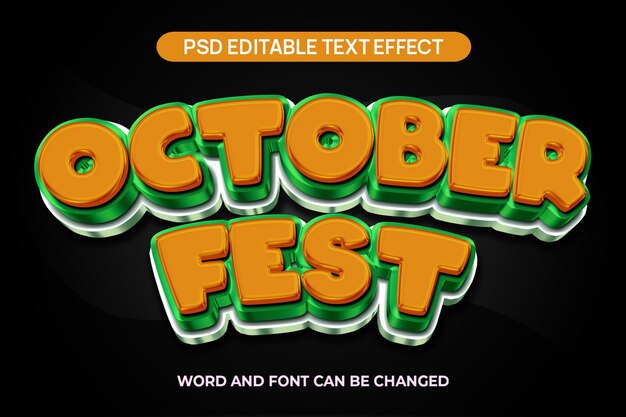 PSD teksteffect oktoberfest