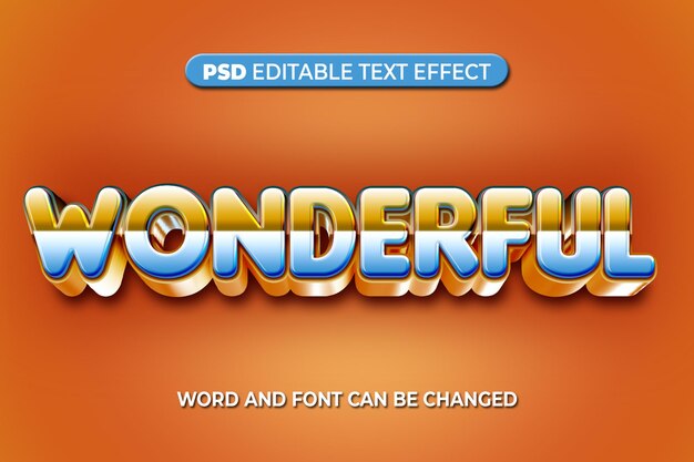 PSD teksteffect prachtige 3d psd