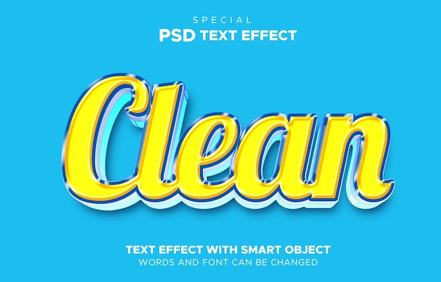 PSD teksteffect schoon slim object bewerkbaar