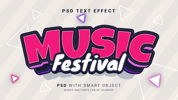 PSD teksteffect van een muziekfestival