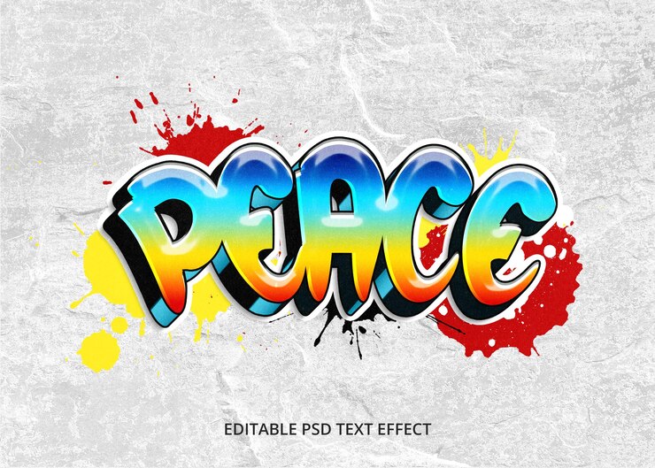 PSD teksteffect van vredesgraffiti
