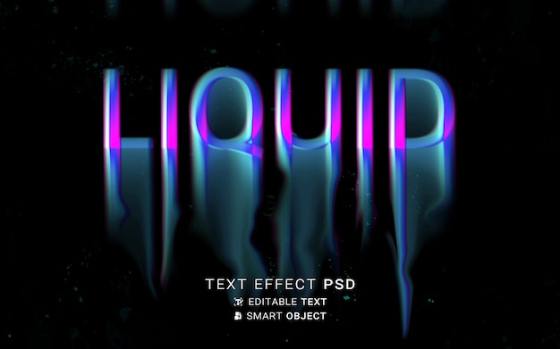 PSD teksteffect vloeibaar typografieontwerp