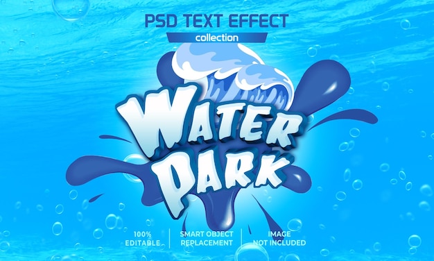 PSD teksteffect waterpark