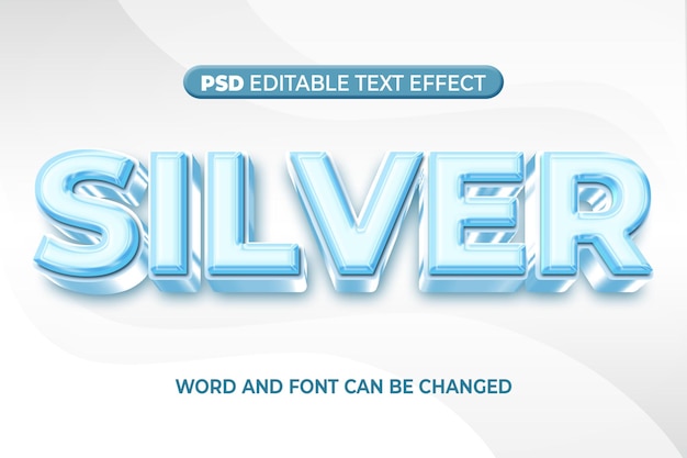 PSD teksteffect zilver 3d psd