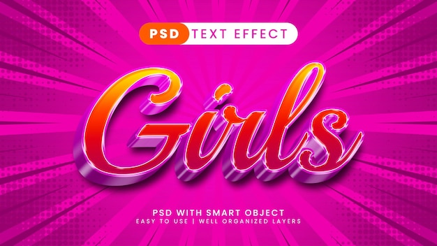 Teksteffectstijl voor meisjes