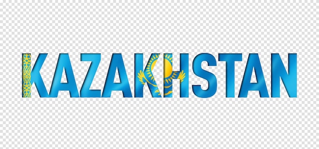 PSD tekstlettertype vlag van kazachstan