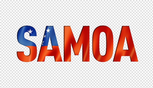 PSD tekstlettertype vlag van samoa