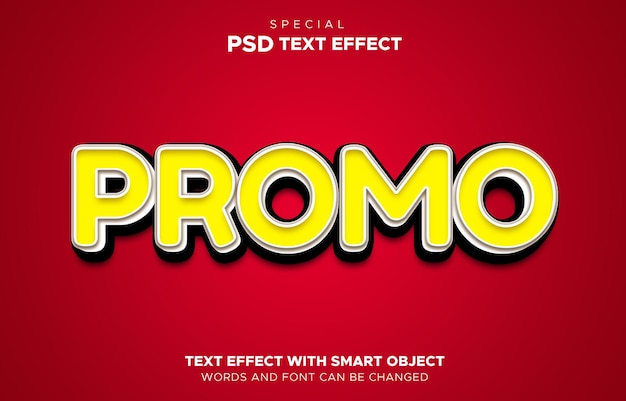 PSD tekststijl 3d-effect banner promo mockup