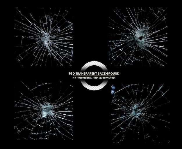 PSD tekstura potłuczonego szkła z pęknięciami streszczenie pękniętego ekranu smartfon z szoku