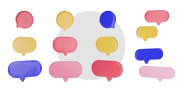 PSD tekstvak tekstballon leeg communicatie pictogram 3d