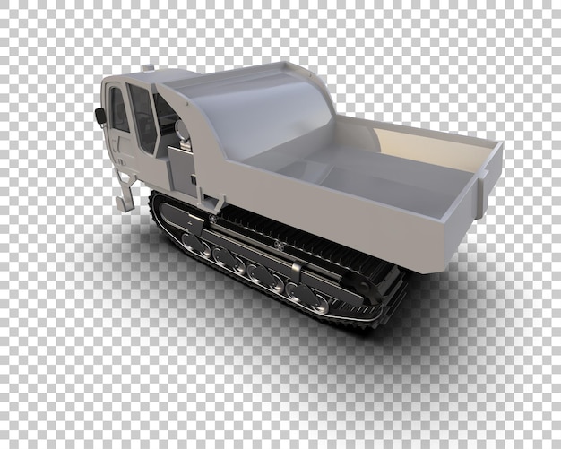 Telaketjuajoneuvo eristettynä taustalla, 3d-renderöity kuvitus