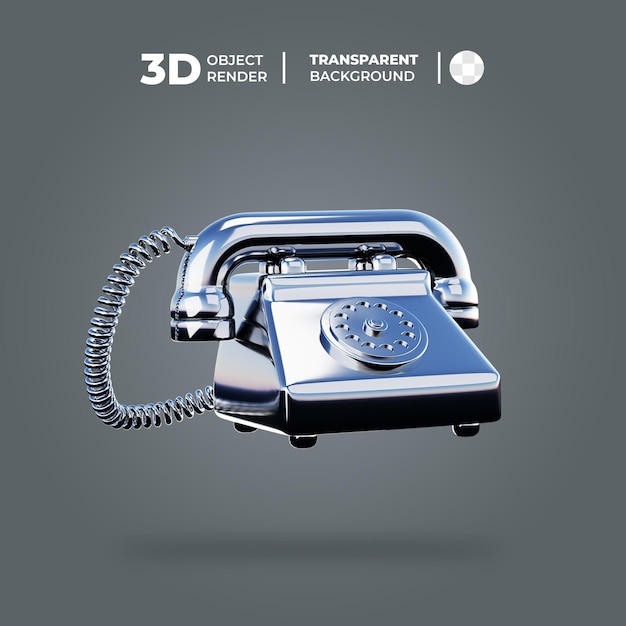 PSD telefon 3d chrome icon.