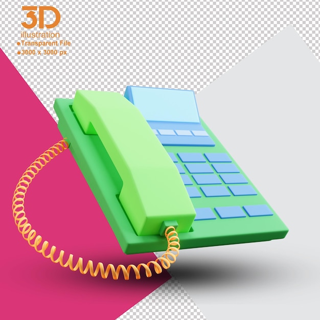 Telefon 3d Na Izolowanej Ilustracji 3d Png