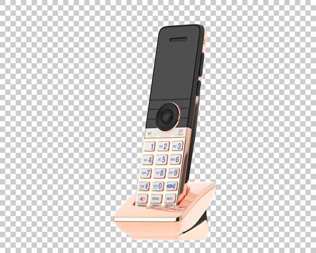 PSD telefon bezprzewodowy izolowany na przezroczystym tle ilustracji renderowania 3d