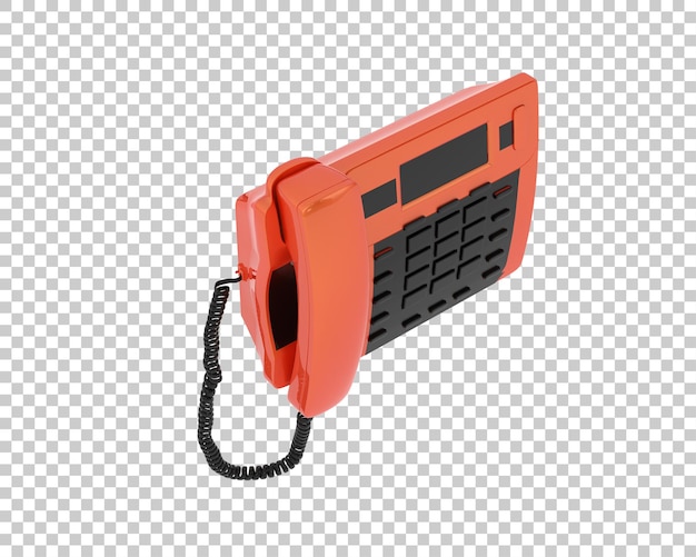 PSD telefon przewodowy izolowany na przezroczystym tle ilustracji renderowania 3d