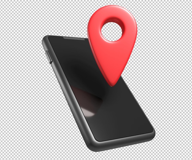 telefon z gps ilustracja 3d