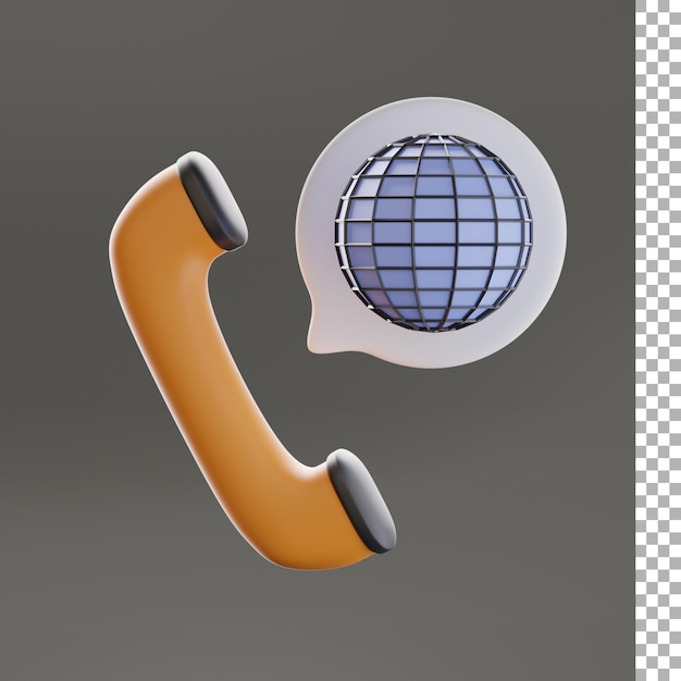 PSD telefon z ikoną 3d kuli ziemskiej