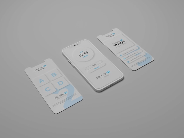 Telefoon en scherm ui ux app presentatie mockup