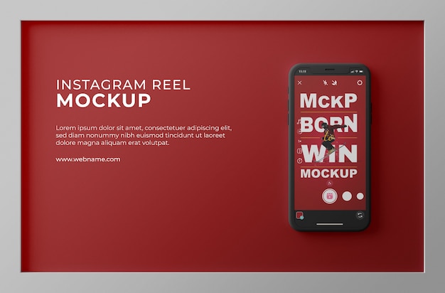 Telefoon met instagram reel-mockup