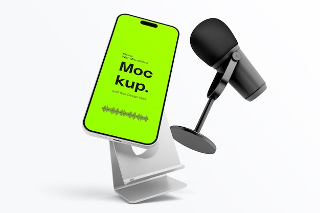 Telefoon met microfoon mockup