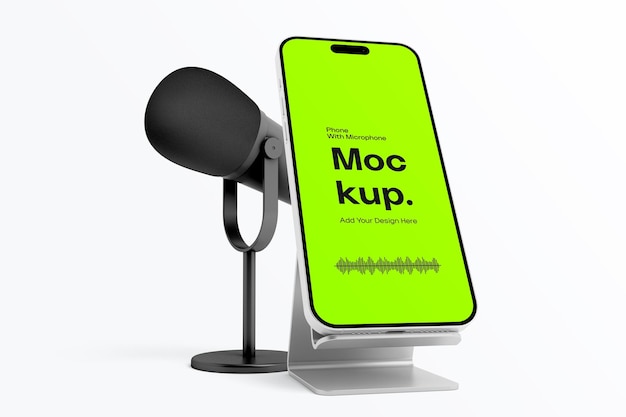 Telefoon met microfoon mockup