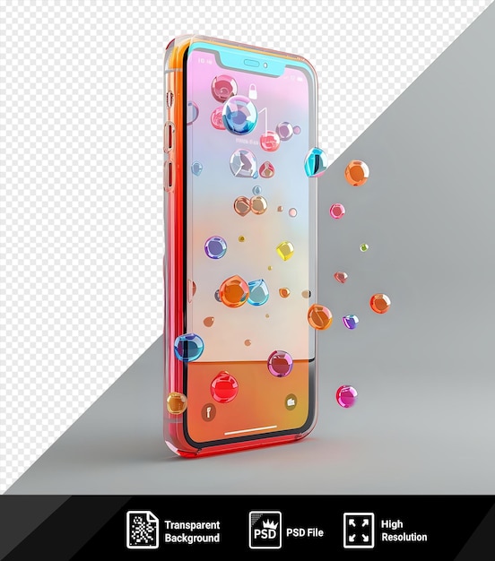 PSD telefoon mockup met soortgelijke meldingen in 3d rendering png psd