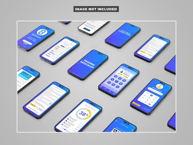 PSD telefoon mockup set schermen ui ux