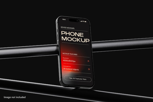 PSD telefoon op metalen paal mockup