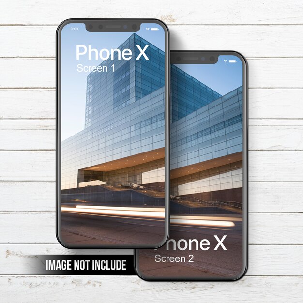 Telefoon x mockup dual screen