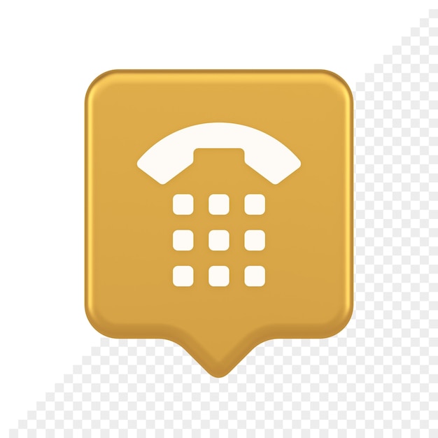 PSD telefoongesprek knop applicatie handset mobiel contact communicatie 3d-realistische tekstballon pictogram