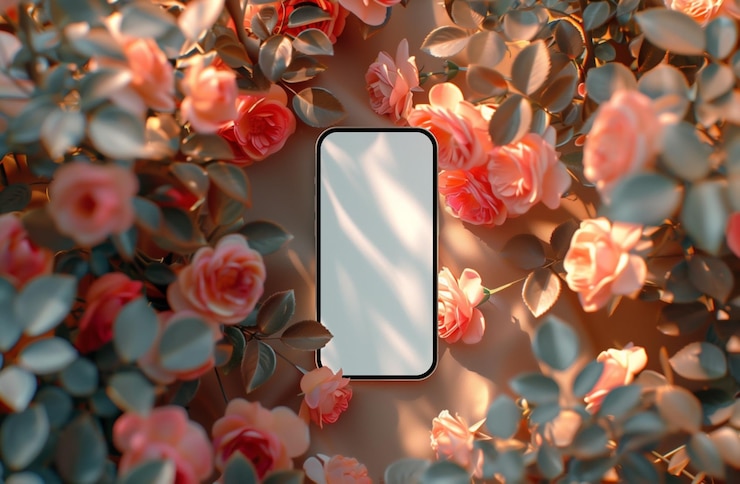PSD telefoonmockup geïnspireerd door de natuur