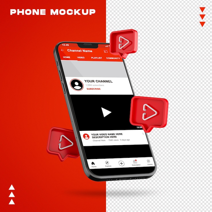 PSD telefoonmodel in 3d-rendering