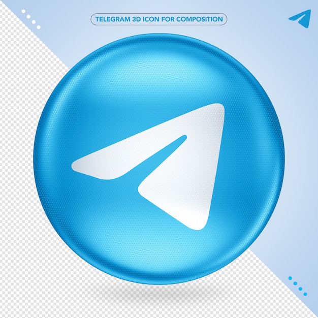 PSD telegram 3d-app icone randering