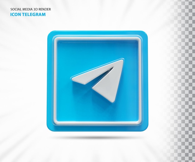 PSD telegram 3d icon concept