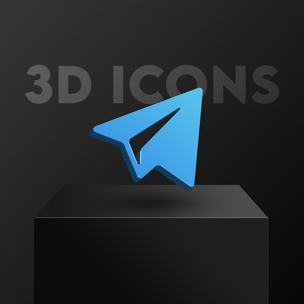 PSD icona telegram 3d